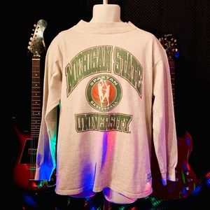 Vintage Michigan State Graphic Gray Rare Sweater